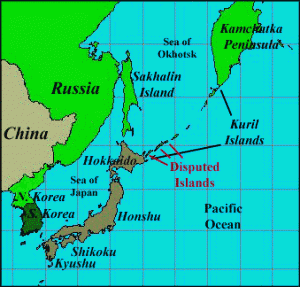 Sakhalin and Japan Map