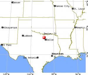 Texas Map Denton