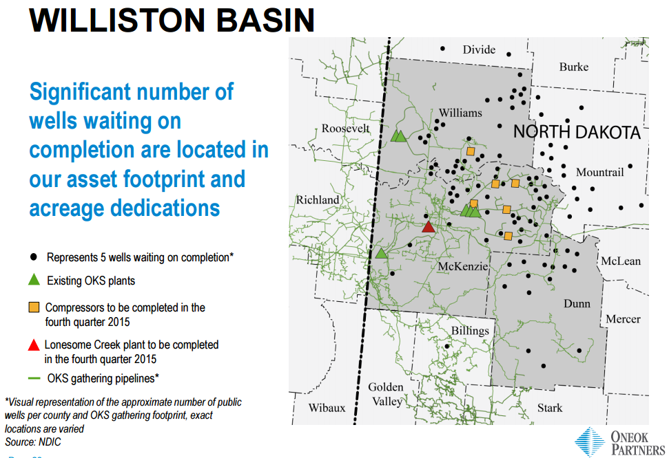 ONEOK Projects in North Dakota ONEOK is one of the largest midstream providers in North Dakota and will invest more than $4 billion in new projects