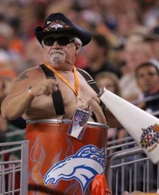 denver broncos barrel man