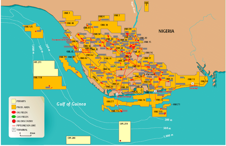 Nigeria oil and gas map