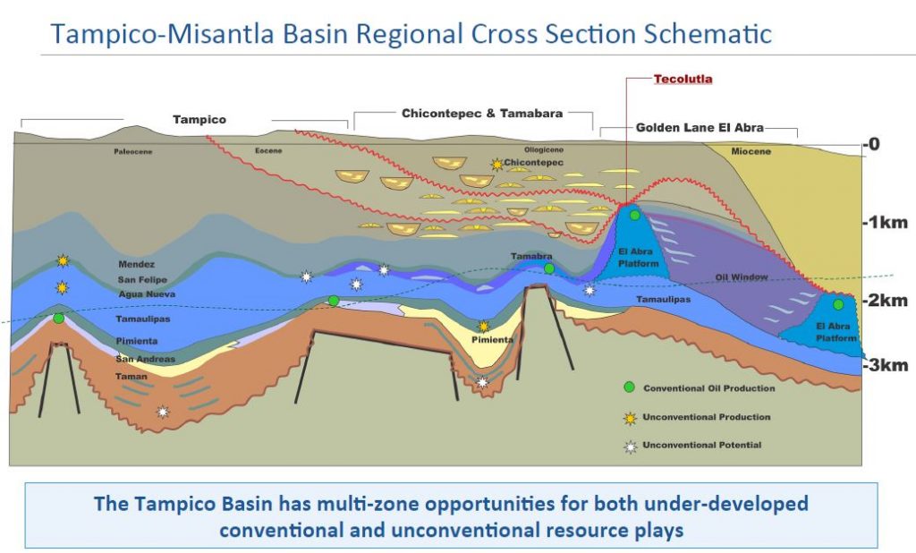 International Frontier Resources Tampico-Misantla Basin cross section