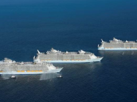 Source: Royal Caribbean ---    World’s 3 largest cruise ships converge off Florida Coast:  Royal Caribbean International’s Oasis of the Seas, Allure of the Seas and Harmony of the Sea meet off the coast of Florida November 4, 2016.