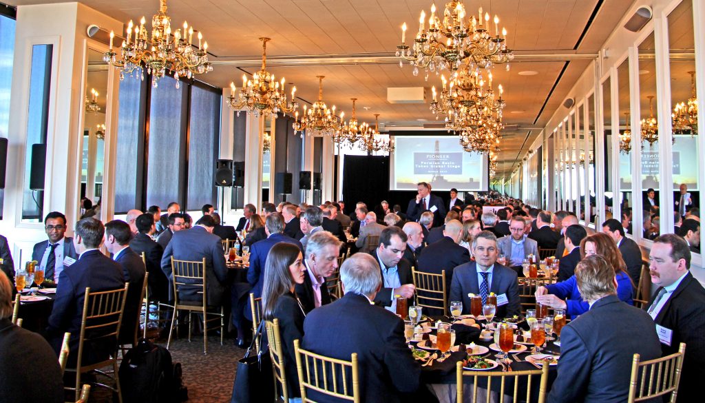 EnerCom Dallas 2017 day 1 lunch room full for Pioneer Resource Development