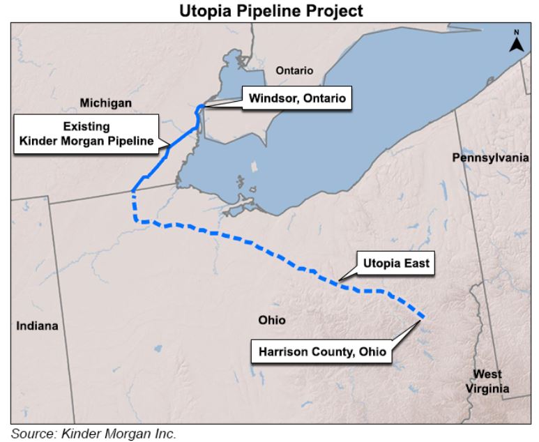 Utica Shale Adds Ethane Takeaway: Kinder Morgan Opens Valve on Utopia Pipeline System Utica Shale Adds Ethane Takeaway: Kinder Morgan Opens Valve on Utopia Pipeline System