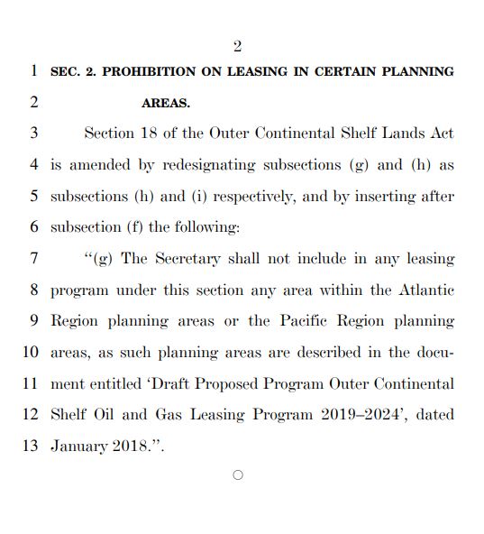 Bill Introduced in Congress Would Permanently Ban Offshore Drilling on the Atlantic and Pacific Coasts - Oil & Gas 360 Bill Introduced in Congress Would Permanently Ban Offshore Drilling on the Atlantic and Pacific Coasts - Oil & Gas 360