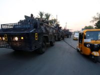 Military vehicles of Iraqi federal police are seen in a street in Baghdad, Iraq October 7, 2019. REUTERS/Wissm al-Okili