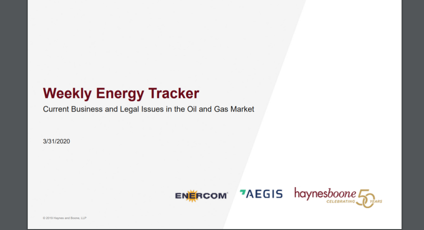 Replay: Weekly Energy Tracker Call (3/31/20)- oil and gas 360