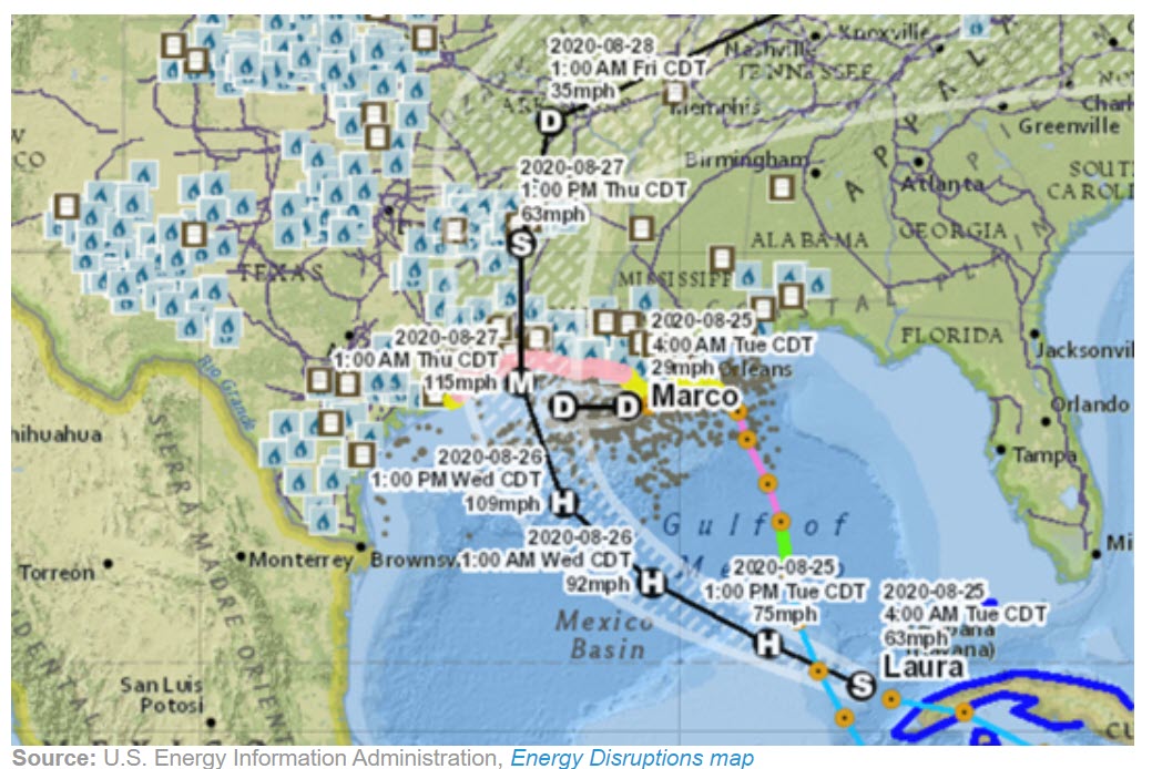 EIAs mapping system and data series show energy infrastructure near hurricanes, wildfires - oilandgas360 fig1